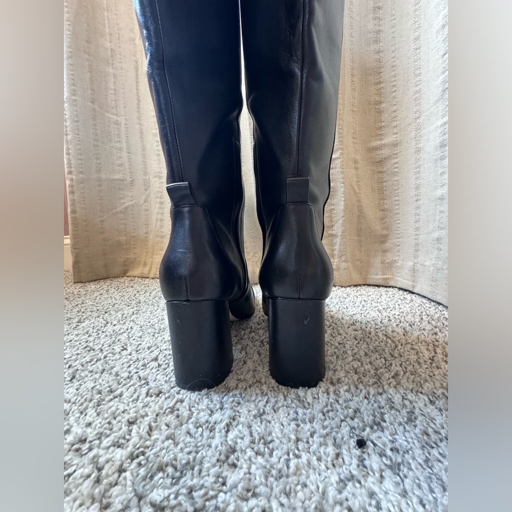 Cole Haan Chrystie Black Leather Heeled Boots, 9B - Picture 7 of 10